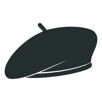 Black Beret Cap Icon, French Hat Design illustration vector