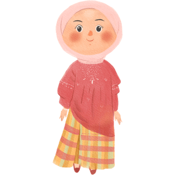 Hijab girl in Indonesia traditional outfit png