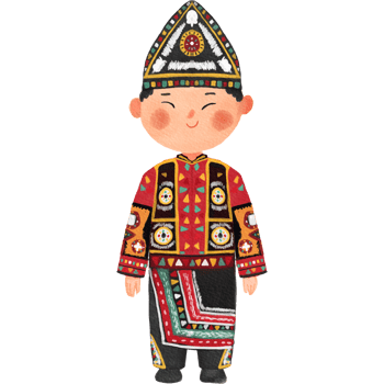 A boy in traditional outfit of Sumatera in Indonesia png