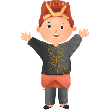 A boy in Sumatera traditional clothe of Indonesia png