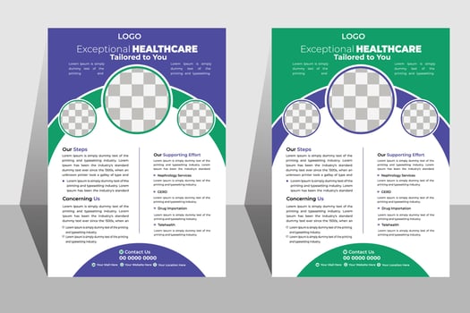 Exceptional Healthcare Flyer Design A captivating flyer design tailored to highlight the importance of healthcare. Featuring design to elevate the impact vector