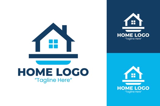 Minimalist Home Logo with Blue and White Shades for Professional Branding and Design vector