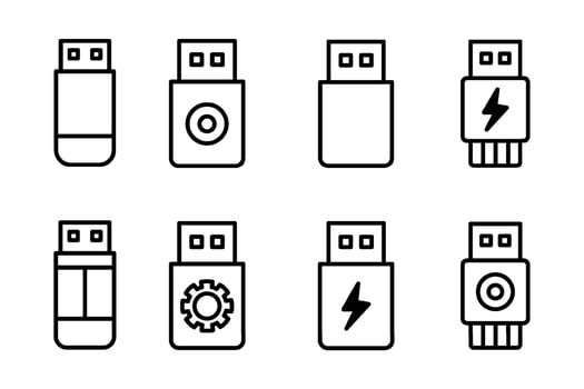 usb flash drive icon set illustration vector
