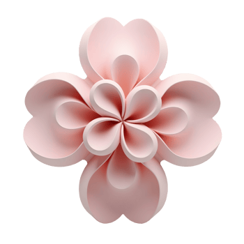 Soft pink floral design with smooth curved petals creating delicate and elegant shape png