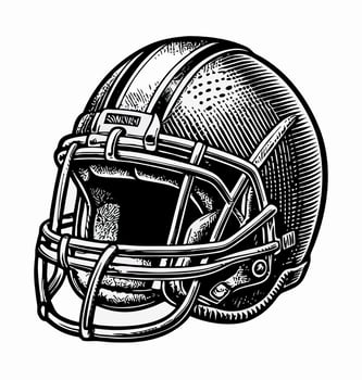 Engraved American Football Helmet Illustration vector