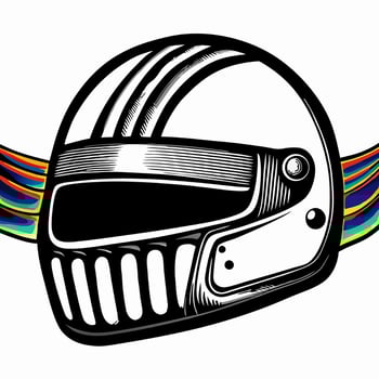 Retro Motorcycle Helmet Design, Vintage Racer Helmet Illustration vector
