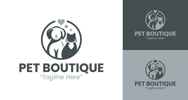 Unique Pet Boutique Logo for Pet Shops and Pet Adoption Services vector