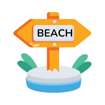 Trendy 2d icon of decorative beach board vector
