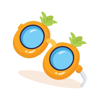 Grab this 2d icon of colorful beach glasses vector