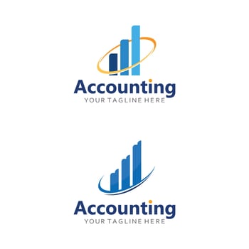 Finance Company Logo with Abstract Accounting Visual Identity vector