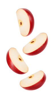 apple slices falling down isolated png