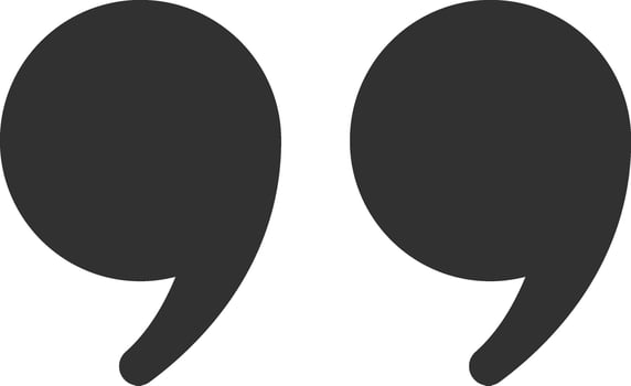 Minimalist illustration featuring starting and ending double quotes, effectively symbolizing cited text or direct quotes, ideal for various writing and communication contexts vector