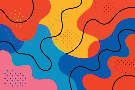 Bold Abstract Pattern with Doodle Shapes and Lines vector