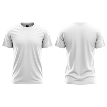 White t shirt mockup front and back isolated on transparent background. png