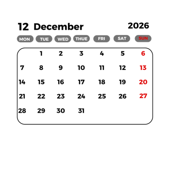 2026 december calendar png
