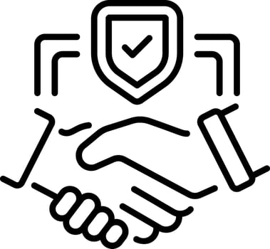 A outline style icon of trustworthy vector