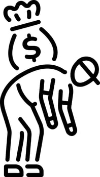 A linear style icon of bank loan vector