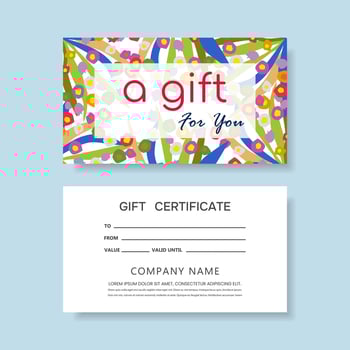 Gift certificate template with abstract flowers. vector