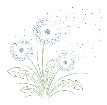 The sketch of dandelion Flower. vector