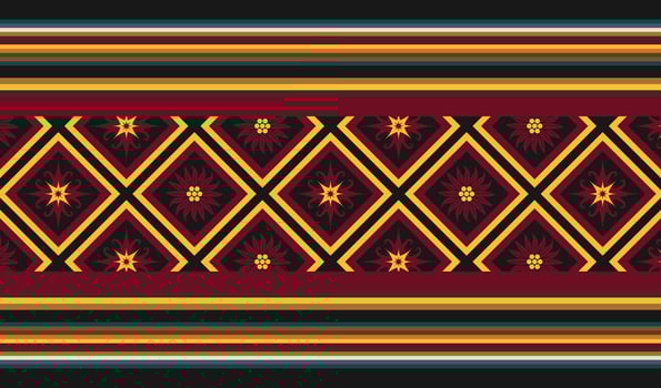 traditional custom tribal pattern ethnic ornament art wallpaper coloful background suitable for textile printing vector