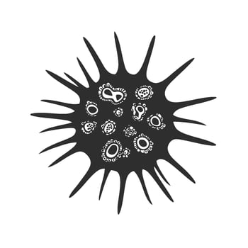 Virus Or Bacteria Silhouette Illustration. Microorganism Structure And Infection Concept Isolated Illustration vector