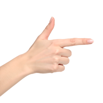 Hand Gun Gesture on Transparent Background png