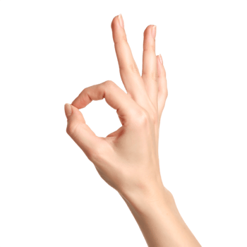 Hand showing OK gesture png