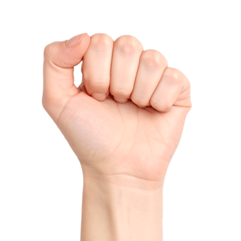 Closed fist hand on transparent background png