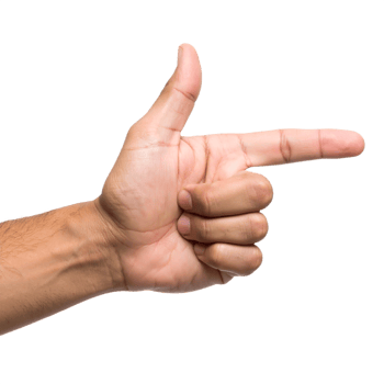 Hand Pointing Gesture on Transparent Background png