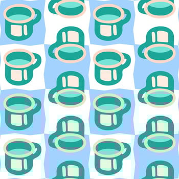 Seamless Coffee Mug Pattern Design vector