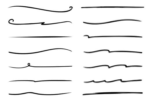 Collection of Hand-Drawn Underline Design Elements vector