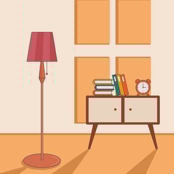 sideboard bookcase interior illustration template graphic design . furniture simple cartoon for decoration concept on backgrounds in flat style vector