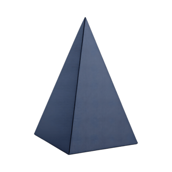 Dark blue square pyramid, 3D geometric shape. png