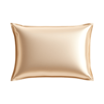 Champagne gold silk pillowcase, isolated png