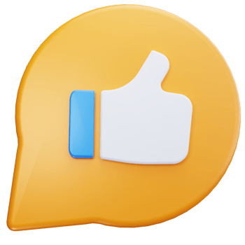 3D Icon Thumbs Up Approval Bubble png