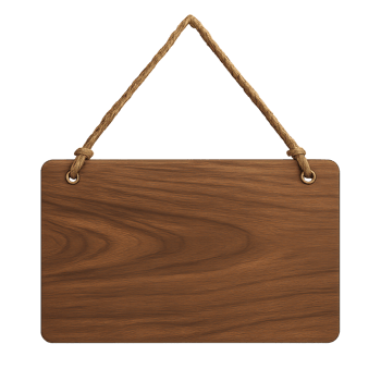 Simple Wooden Sign Board for Customization and Decoration Purposes png