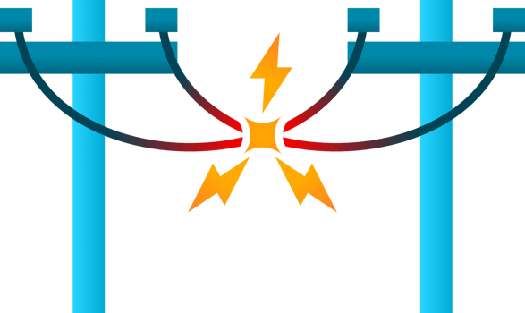 Blue broken electric wire of cement high voltage pole png