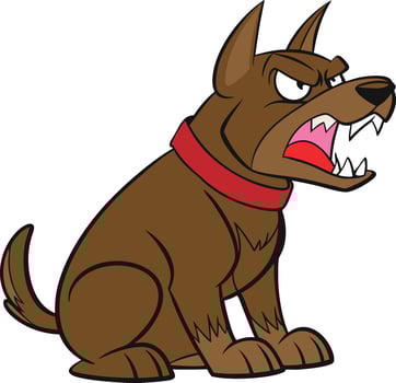 Dog angry emotion vector