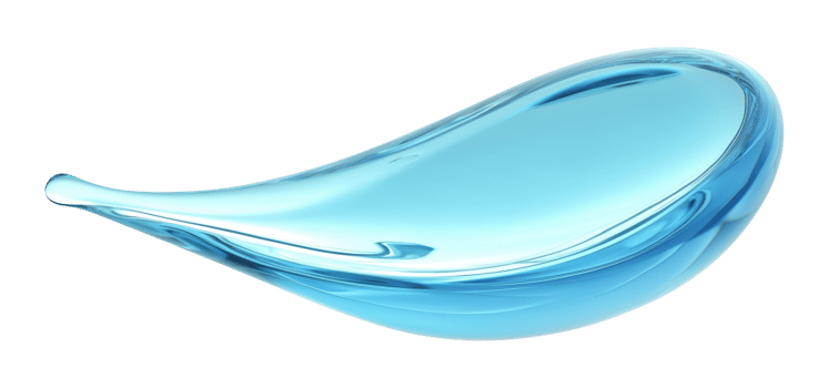 Elegant blue water drop isolated on a transparent background png