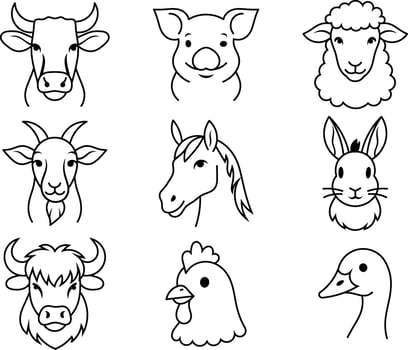 Farm animals illustration vector