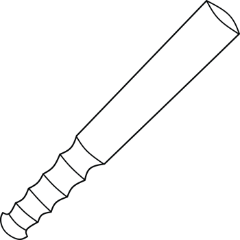 Minimalistic Outline Illustration of a Baseball Bat in Black and White png