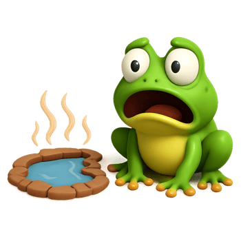 Worried Frog by the Pond Looking Surprised and Anxious png