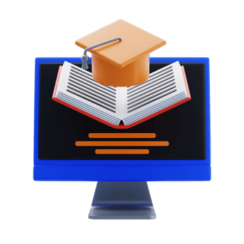E Learning 3D Icon. Online education and learning 3d icon png