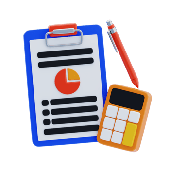 Accounting 3D Icon. Accounting report tools 3d icon png