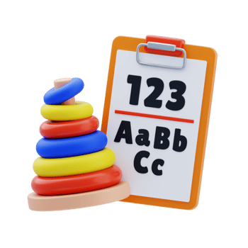 Montessori Education 3D Icon. Learning basics through play 3d icon png