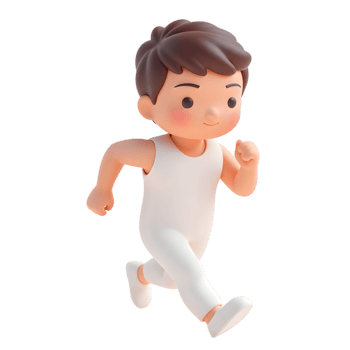 Cartoon 3D Character Running, Illustration on Transparent Background, fitness and healthy lifestyle, art, 3D art png