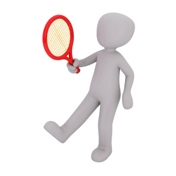 Cartoon Man Character Holding a Tennis Racket on Transparent Background png
