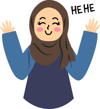 Muslim girl cartoon being mischievous png