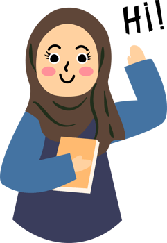 Muslim girl cartoon greeting hi png