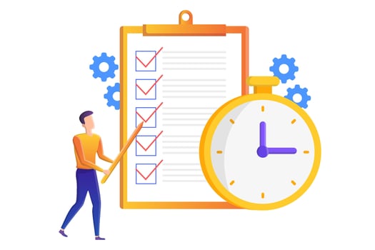 Modern Illustration of Productivity and Time Management Concepts vector